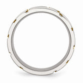 Stainless Steel Men's Brushed Engravable 8mm Gold-Tone Ring by Sophia Jewelers